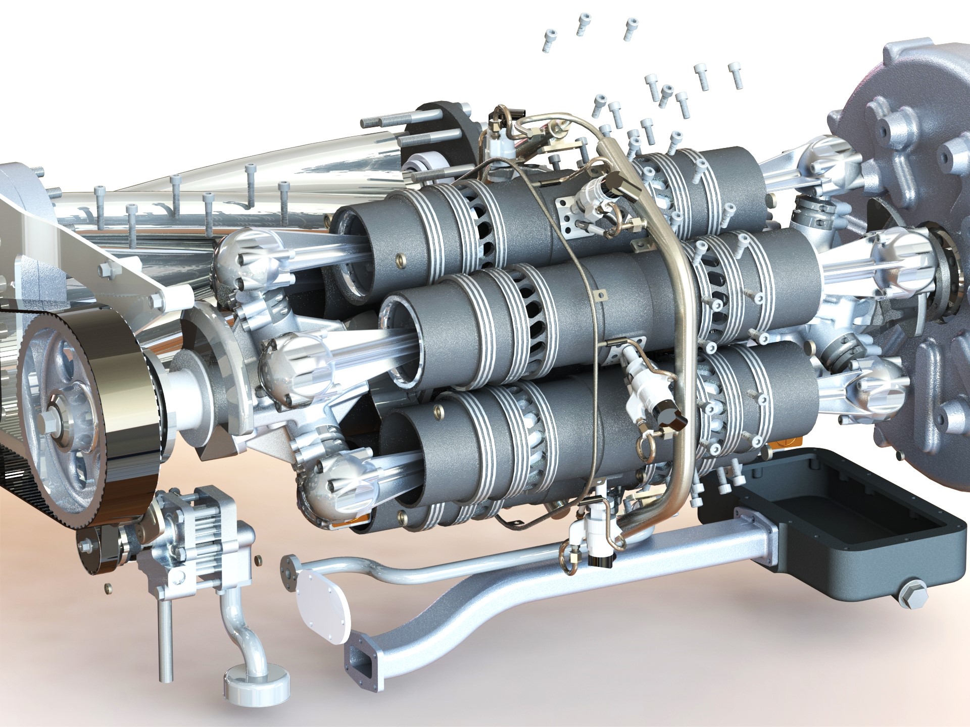 二冲程斜盘增压柴油机